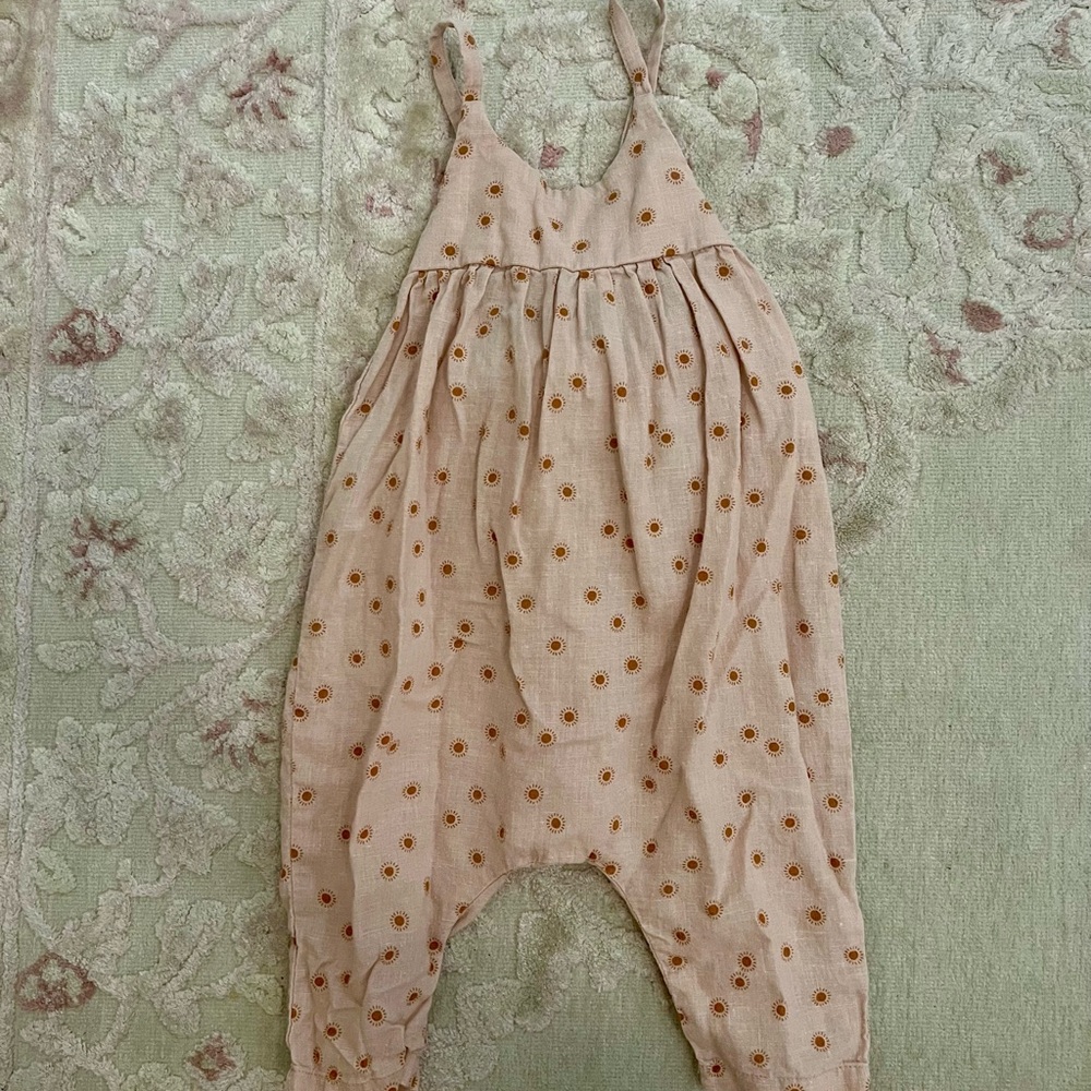 Rylee + Cru Tan One Piece with Orange Dots
